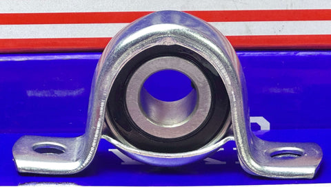 SBPP202-10 Bearing 5/8" Steel pillow type Mounted Bearing on a blue background.