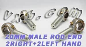 4 Maschio Rod End 20mm POS20 2 destra e 2 cuscinetto mano sinistra - Acquista cuscinetti online - Spedizione veloce in Italia
