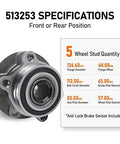 513253 Front Wheel Bearing & Hub Assembly Compatible - Audi A3 Q3 TT Quattro, VW Beetle CC Golf Jetta Passat - Buy Bearings online - Fast US Shipping