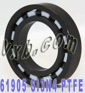 61905 Full Ceramic Bearing Silicon Nitride 25x42x9mm with SiC ceramic and PTFE cage format
