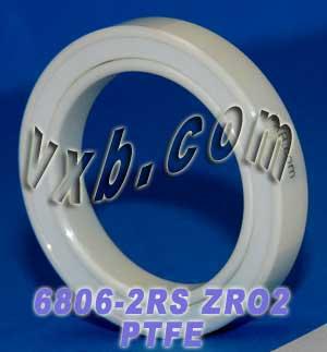 Close-up of 6806-2RS Full Ceramic Sealed Bearing 30x42x7mm ZrO2 with PTFE cage.