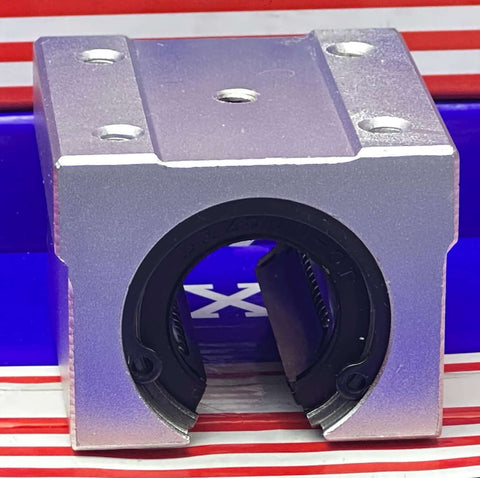 SME25UUOP 25mm CNC Bushing Bearing Open Block Linear Motion for SBR Rails with pre-installed bearing view