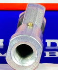 Front view of a Female Rod End 14mm PHS14 Right hand Bearing, showing internal thread size M14x2, set against a blue background.