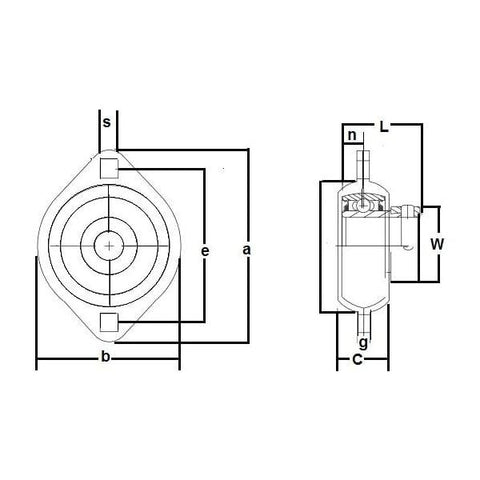 FHPFLZ205-14 Cuscinetto Flangia in acciaio stampato 2 Bolt 7/8inch - Comprare Cuscinetti online - Spedizione veloce in Italia