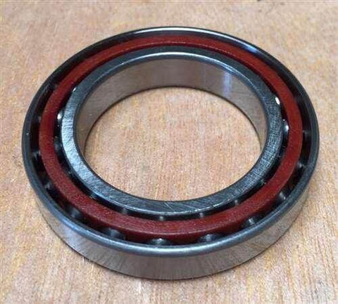 Hybrid Ceramic 7802 Angular Contact Bearing 15x24x5mm showing inner and outer grooves in a close-up view.