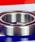 Hybrid Ceramic 7802 Angular Contact Bearing 15x24x5mm side view showcasing metal finish and dimensions.