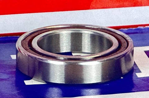 Hybrid Ceramic 7802 Angular Contact Bearing 15x24x5mm side view showcasing metal finish and dimensions.