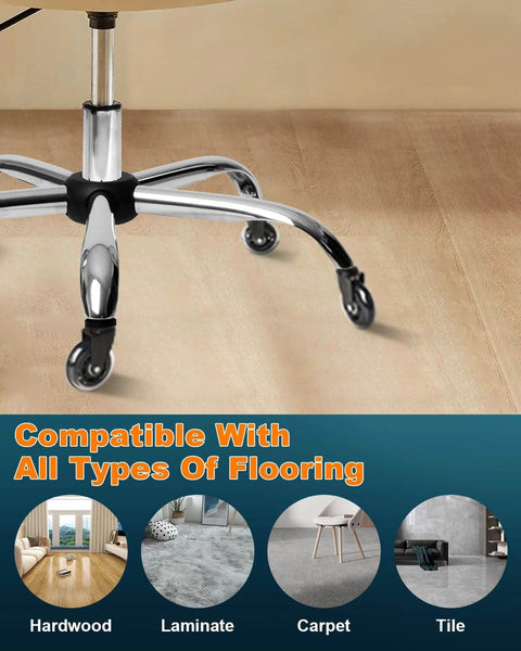 5-Pack ruote per sedie da ufficio - rotelle in gomma morbida da 3 Inch per uso universale, rotelle per sedie per impieghi gravosi, a bassa rumorosità, per tutti i pavimenti - Ruote di ricambio in gomma