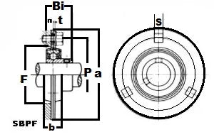 SBPF204-12 Cuscinetto flangiato a 3 bulloni da 3/4" inch - Acciaio stampato - Acquista cuscinetti online - Spedizione veloce in Italia