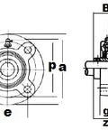 UCFC218 Unità cuscinetto a cartuccia flangiata con foro di 90mm montato - Acquistare cuscinetti online - Spedizione veloce in Italia