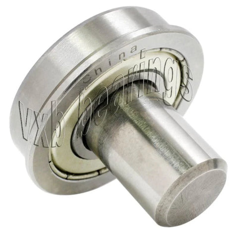 1-1/8" inch Flanged Ball Bearing - 1/2" Diameter Integrated 1" Axle with chrome steel finish.