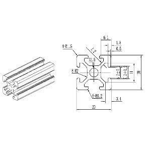 2020 アルミ押し出しプロファイル20mm リニア レール 7 フィート長 - ベアリングをオンラインで購入 - 高速米国配送