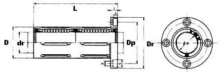 25mm 円形フランジを付けたようになった長いブッシュLinear Motion LBF25LUU -オンラインで軸受けを買いなさい-速い米国の船積み