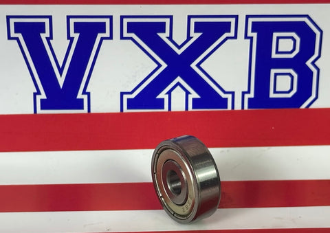 Close-up of Wholesale 1000-Pack 636ZZ Ball Bearing on red and white background, showing chrome steel design.