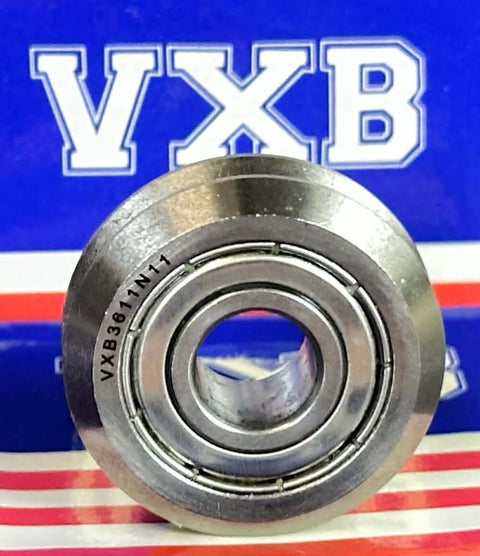 3611N11 V溝Roller 3/8インチx  x  Stainless Steel 正面図Stainless Steel