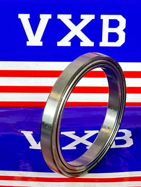 6708ZZ Bearing 40x50x6mm - Slim Thin side view showcasing chrome steel construction and metal shields.