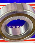 Close-up of CSK40PP One-Way Bearing - Keyway Sprag Freewheel Backstop Clutch on a patterned background