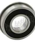 F6700-2RS Flanged Sealed Bearing 10x15x4mm side view showing dual rubber seals for contamination protection.