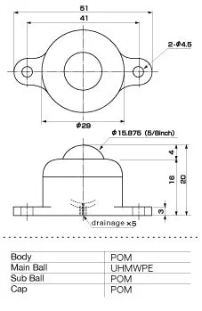 IP-16B 6.5 ポンドの負荷容量 UHMWPE ボール転送ユニット日本製 - ベアリングをオンラインで購入 - 高速米国出荷