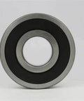 Front view of 10x16x5 Bearing Sealed Ball Bearing showcasing the metal exterior and rubber seal.