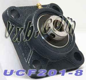 1/2 Bearing UCF-201-8 + Square Flanged Cast Housing Mounted Bearing - Buy Bearings online - Fast US Shipping