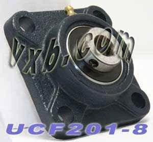 1/2 Bearing UCF201-8 + Square Flanged Cast Housing Mounted Bearing - Buy Bearings online - Fast US Shipping