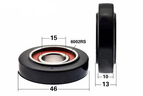 15x46x13mm Polyurethane Wheel Roller Bearing 10mm Black Tire - Buy Bearings online - Fast US Shipping