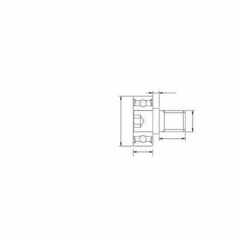 Desenho técnico do rolamento de borracha macia PU17x50x18-2RS L12 -dimensions Roller  M10 .