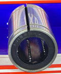 Close-up of 25mm Adjustable Ball Bearing/Bushing Linear Motion with LME25UUAJ code, showing six internal ball circuits.