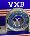 30mm Bore Miniature Stainless Steel Pillow Block Mounted Bearing with blue seal and gray housing