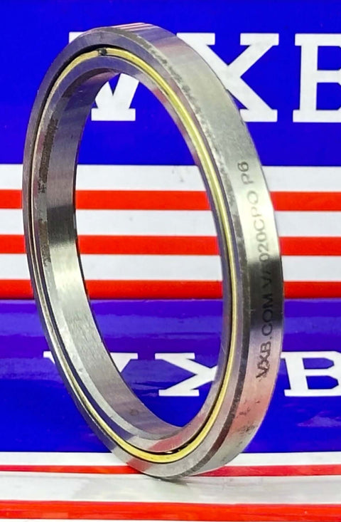 VA020CP0 Thin Section Bearing 2" x 2-1/2" x 1/4" inch - ABEC-3 showing a chrome steel ball bearing with precision design.