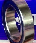 S6804-2RS Ceramic Bearing Si3N4 Sealed 20x32x7mm ABEC-5 side view showcasing stainless steel and blue rubber seals.