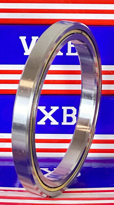 KD040XP0 Thin Section Bearing X Four-Point Contact Slim Bearing ID 4" OD 5" Width 1/2" inch on a striped background.