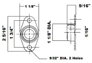 Rolamento montado em flange lateral miniatura de 5/8" inch - Comprar rolamentos on-line - Envio rápido para os EUA