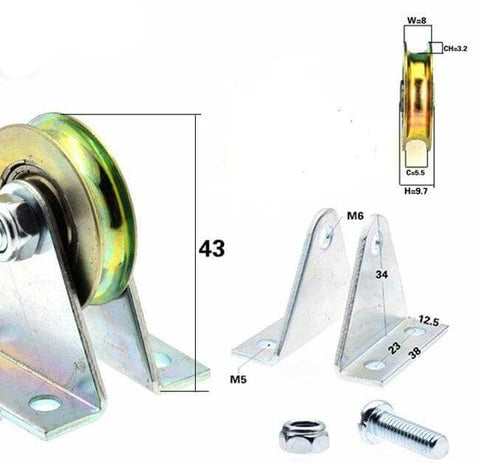 Rolamento com furo de 64mm - Polia de esteira com cabo de aço 32mm - Suporte triangular 2L - Comprar rolamentos on-line - Envio rápido para os EUA