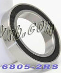 Premium 6805-2RS Bearing 25x37x7mm Sealed Ball Bearing close-up view showcasing chrome steel and rubber seals.