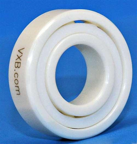 6806-2RS Full Ceramic Sealed Bearing 30x42x7mm ZrO2 white zirconia bearing on blue background