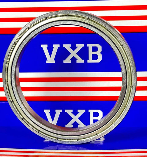 6815ZZ Bearing 75x95x10mm - Double Shielded Ball Bearing showing the chrome steel design and double shielding feature.