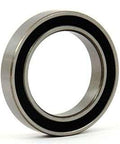 6817-2RS Sealed Bearing 85x110x13mm side view showcasing chrome steel and rubber seals for protection.