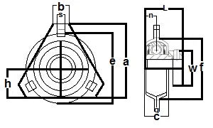 FHPFTZ207-22 Flange 3 Bolt Triangle 1-3/8" Bearing - Buy Bearings online - Fast US Shipping
