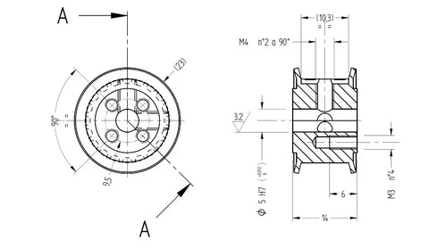 Polia de sincronismo de alto torque 3GT - Comprar rolamentos on-line - Envio rápido para os EUA