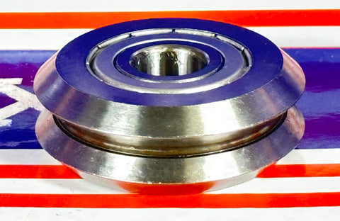 Rolamento de Stainless Steel RM3ZZ  com ranhura em V12mm ID (W3ZZ) SSRM3ZZ em exibição com um fundo colorido