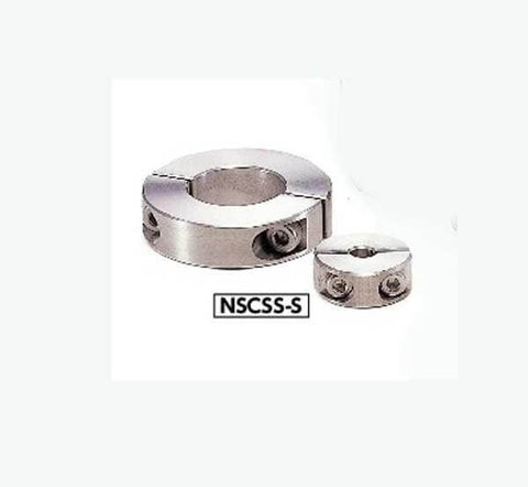 NSCSS-45-18-S NBK Set Collar Split type Stainless Steel One Collar Made in Japan, showing front view of two sizes.