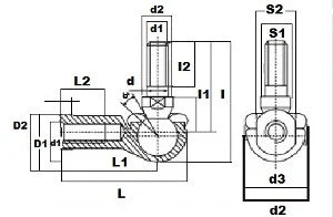 SQL10RS L-Ball Rod Ends 10mm Bore - Buy Bearings online - Fast US Shipping