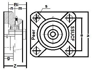 SSUCF-203-11 Stainless Steel Flange 4-Bolt 11/16 Bore Mounted Bearing - Buy Bearings online - Fast US Shipping