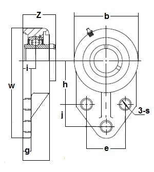 SUCFB205-25m-PBT Flange Bracket 3-Bolt 25mm Mounted Bearing - Buy Bearings online - Fast US Shipping